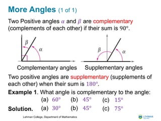 Lesson 20: Trigonometric Functions of Any Angle Part 1 | PPTX