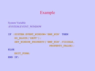 Oracle Forms :Window and Canvases | PPT | Operating Systems | Computer ...