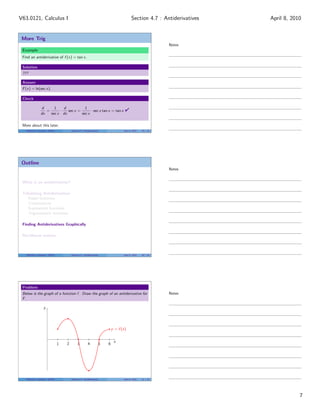 Lesson 21: Antiderivatives (notes) | PDF