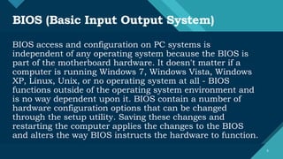 LESSON 21 - Basic-input-output-system (BIOS) configuration procedures ...