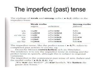 The imperfect (past) tense 