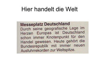 Hier handelt die Welt 