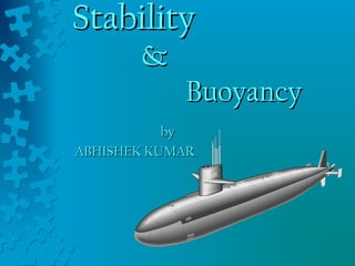 StabilityStability
&&
BuoyancyBuoyancy
byby
ABHISHEK KUMARABHISHEK KUMAR
 