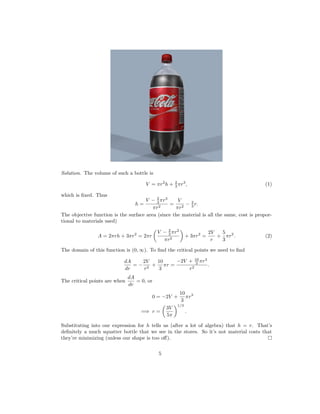 Lesson 24: Optimization (worksheet solutions) | PDF