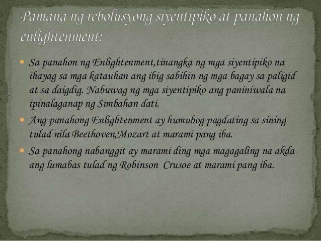 Rebolusyong Siyentipiko at Panahon ng Enlightenment