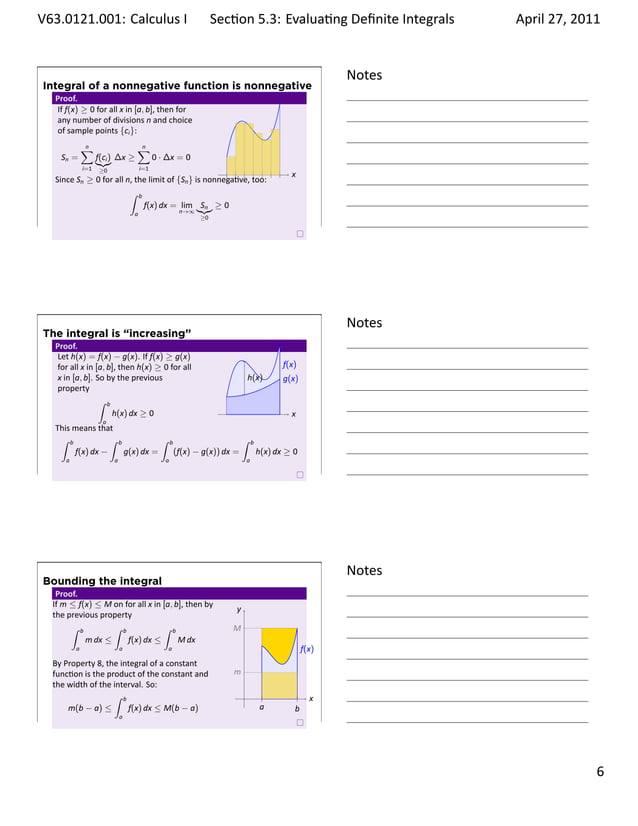Lesson 25: Evaluating Definite Integrals (handout) | PDF | Physics ...