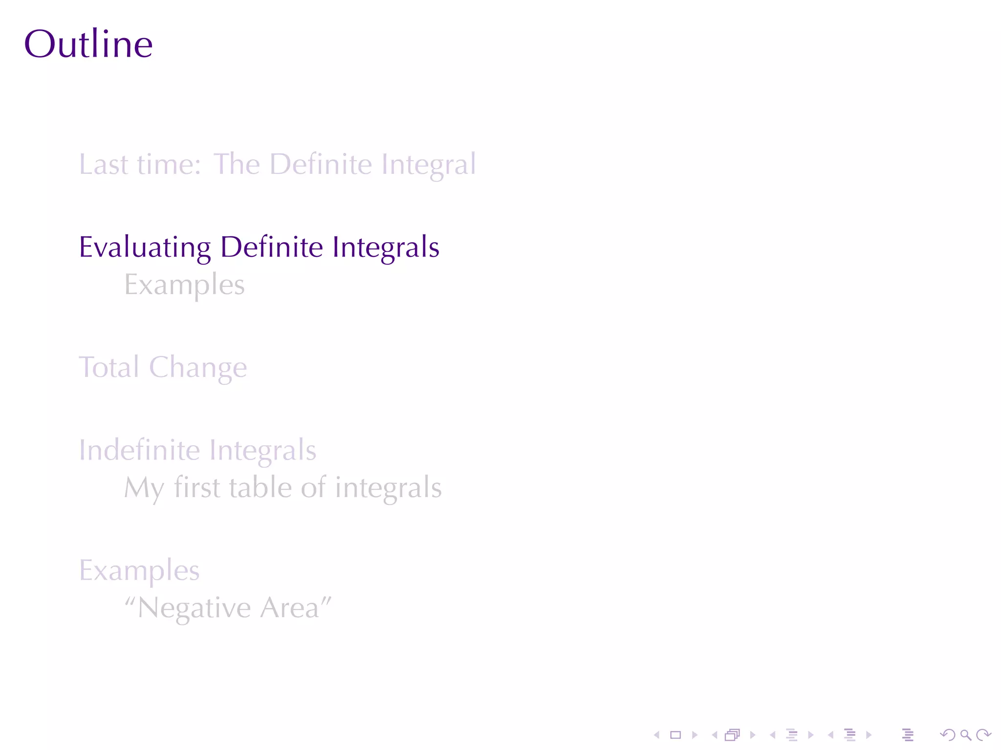 Lesson 25: Evaluating Definite Integrals (Section 10 version)