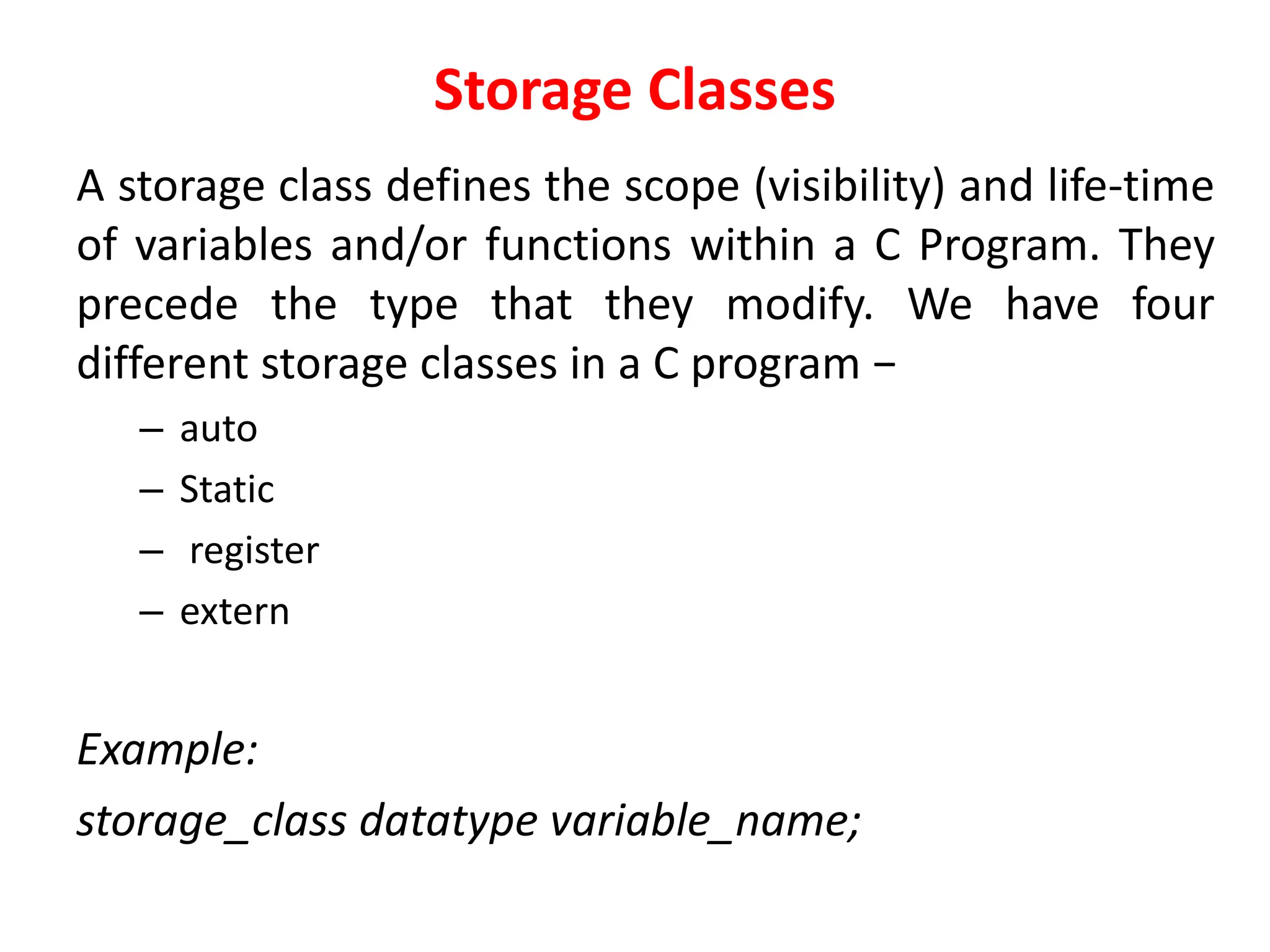 Lesson 26 c programming ( union, storage classes) | PPT
