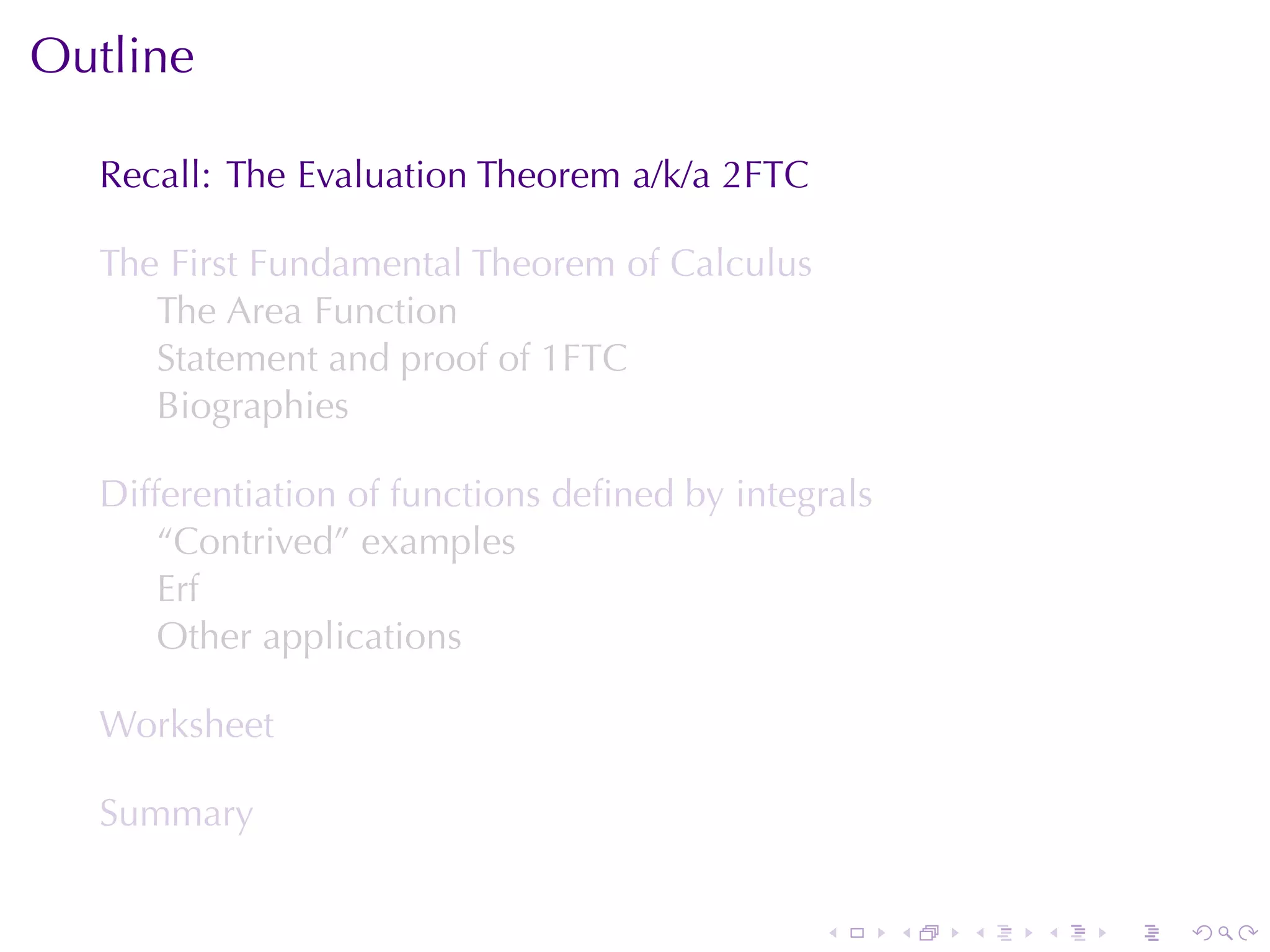 Lesson 26: The Fundamental Theorem of Calculus (Section 4 version)