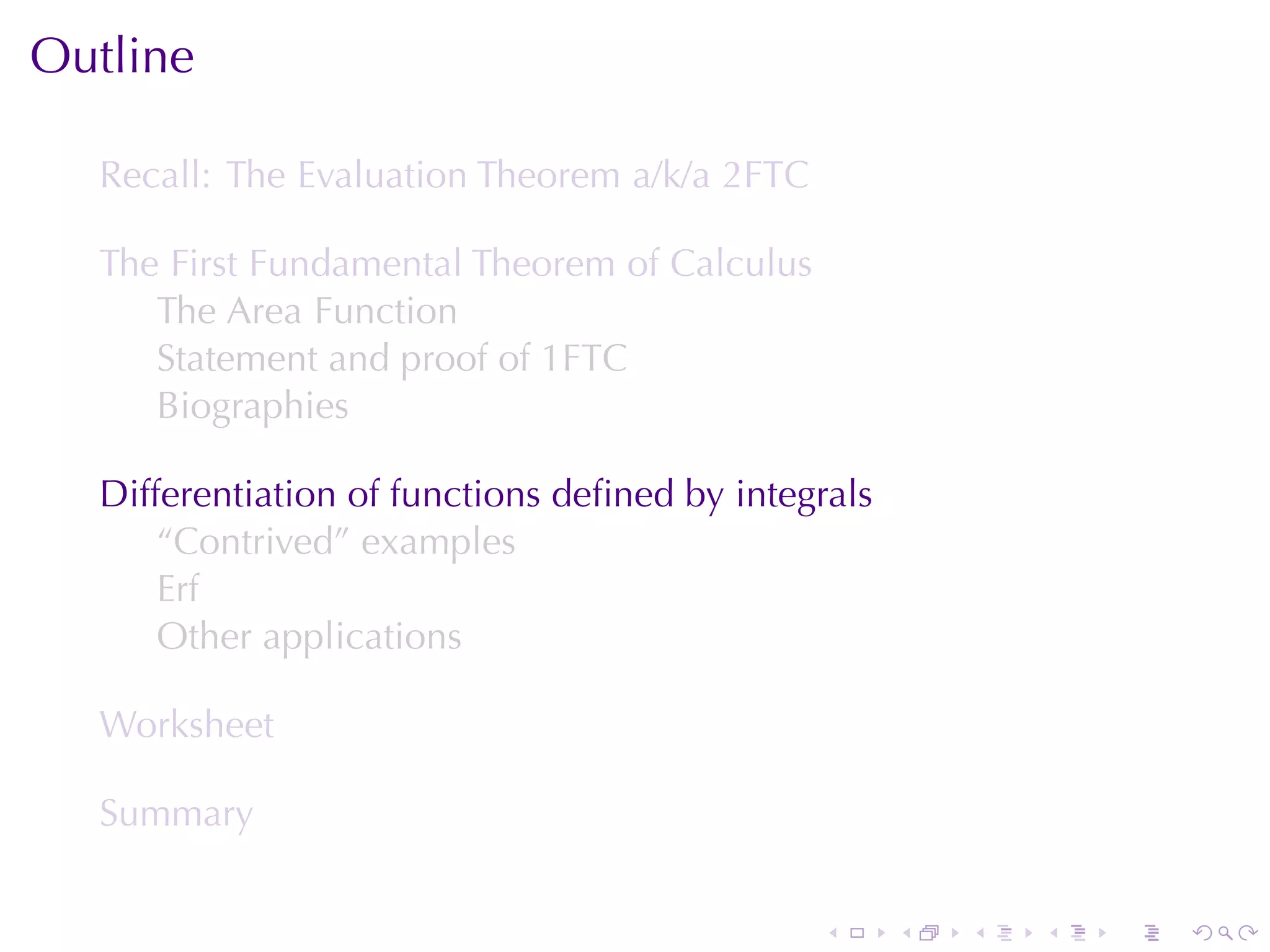 Lesson 26: The Fundamental Theorem of Calculus (Section 4 version)