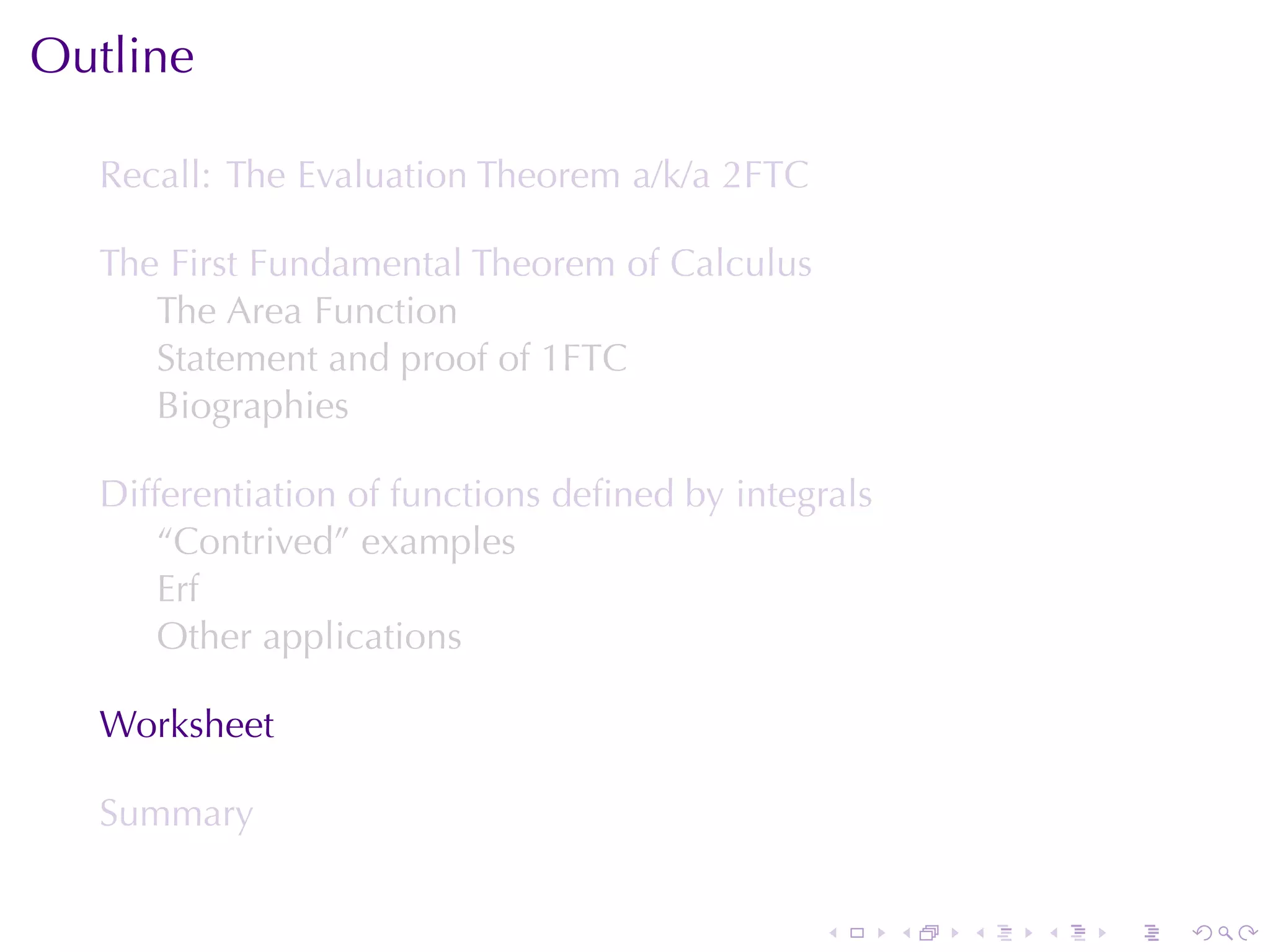 Lesson 26: The Fundamental Theorem of Calculus (Section 4 version)