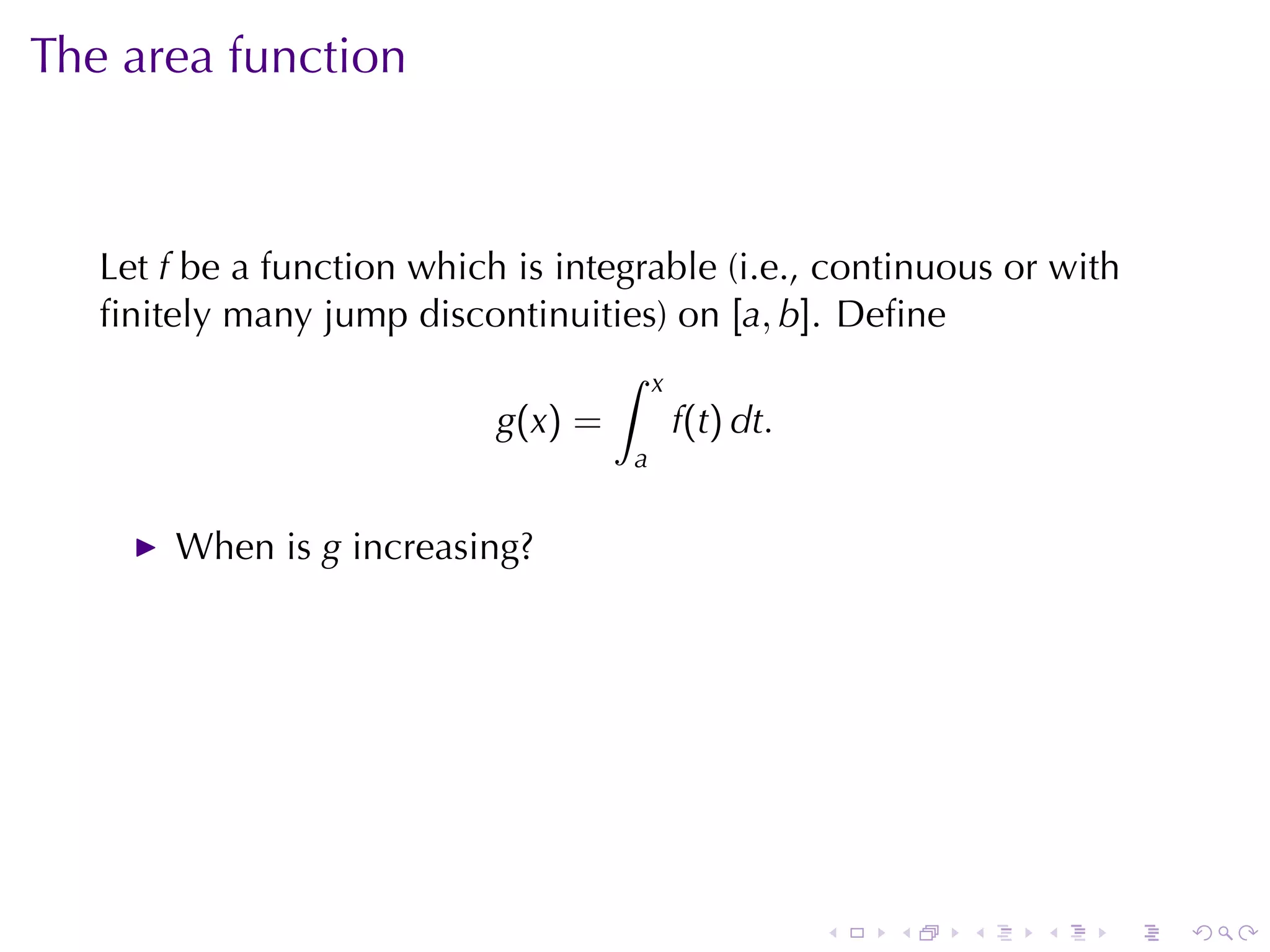 Lesson 26: The Fundamental Theorem of Calculus (Section 10 version)