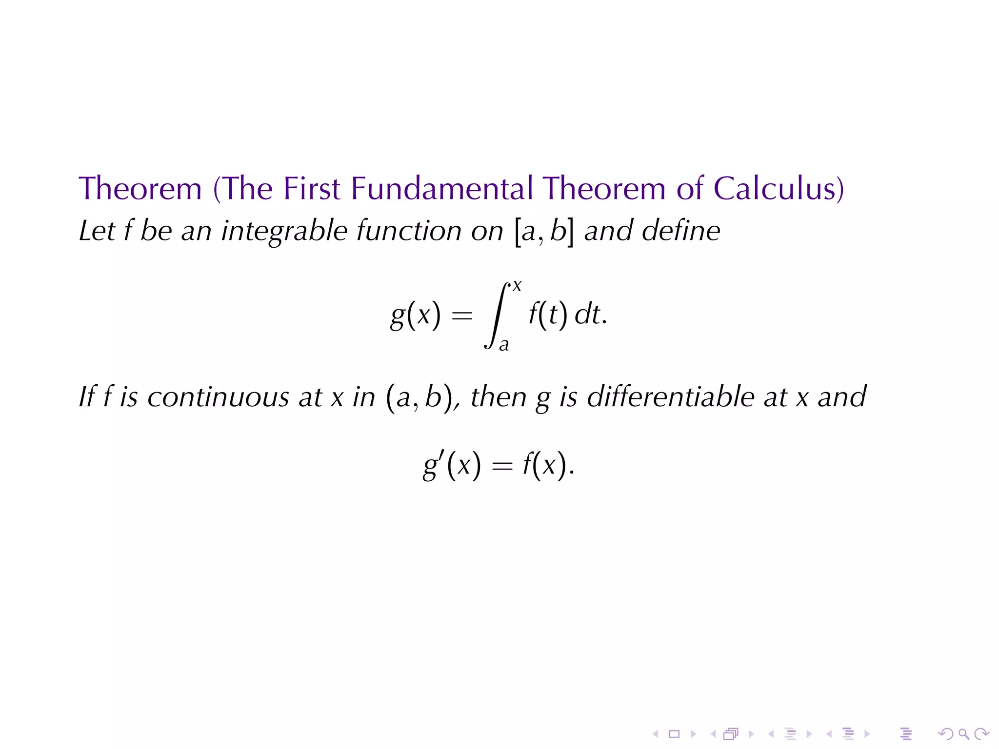 Lesson 26: The Fundamental Theorem of Calculus (Section 10 version)