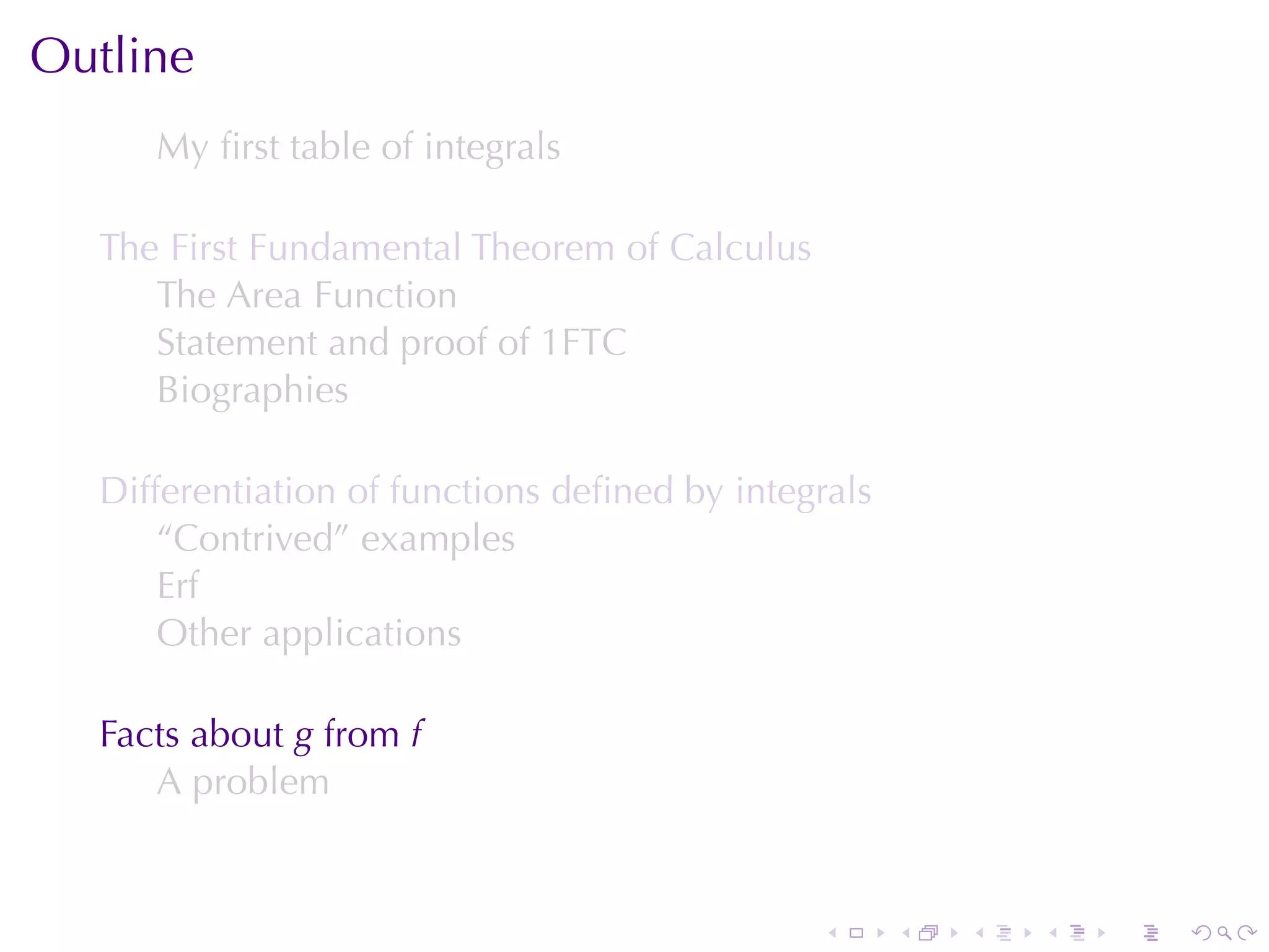 Lesson 26: The Fundamental Theorem of Calculus (Section 10 version)