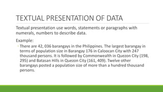 Lesson 26 presenting and interpreting data in tabular and graphical ...