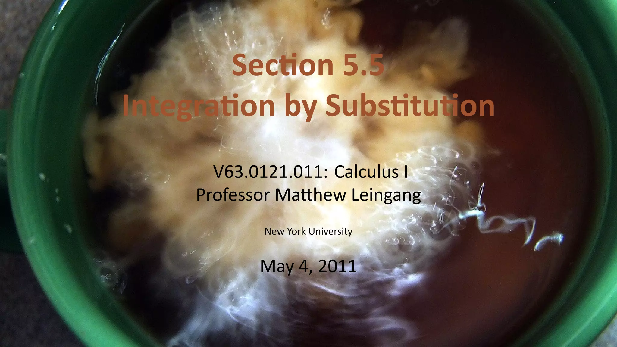 Lesson 27: Integration by Substitution (slides) | PDF