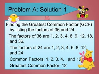 finding the gcf (credits to the owner) | PPT
