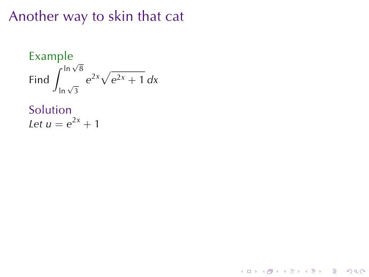 lesson 29 integration by substition worksheet solutions