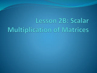 Lesson 2b - scalar multiplication | PPTX | Technology & Computing