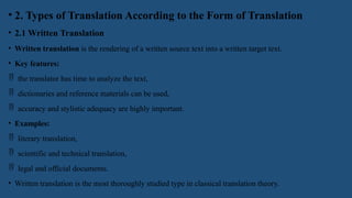 Comprehensive Overview of Types of Translation in Linguistics | PPTX
