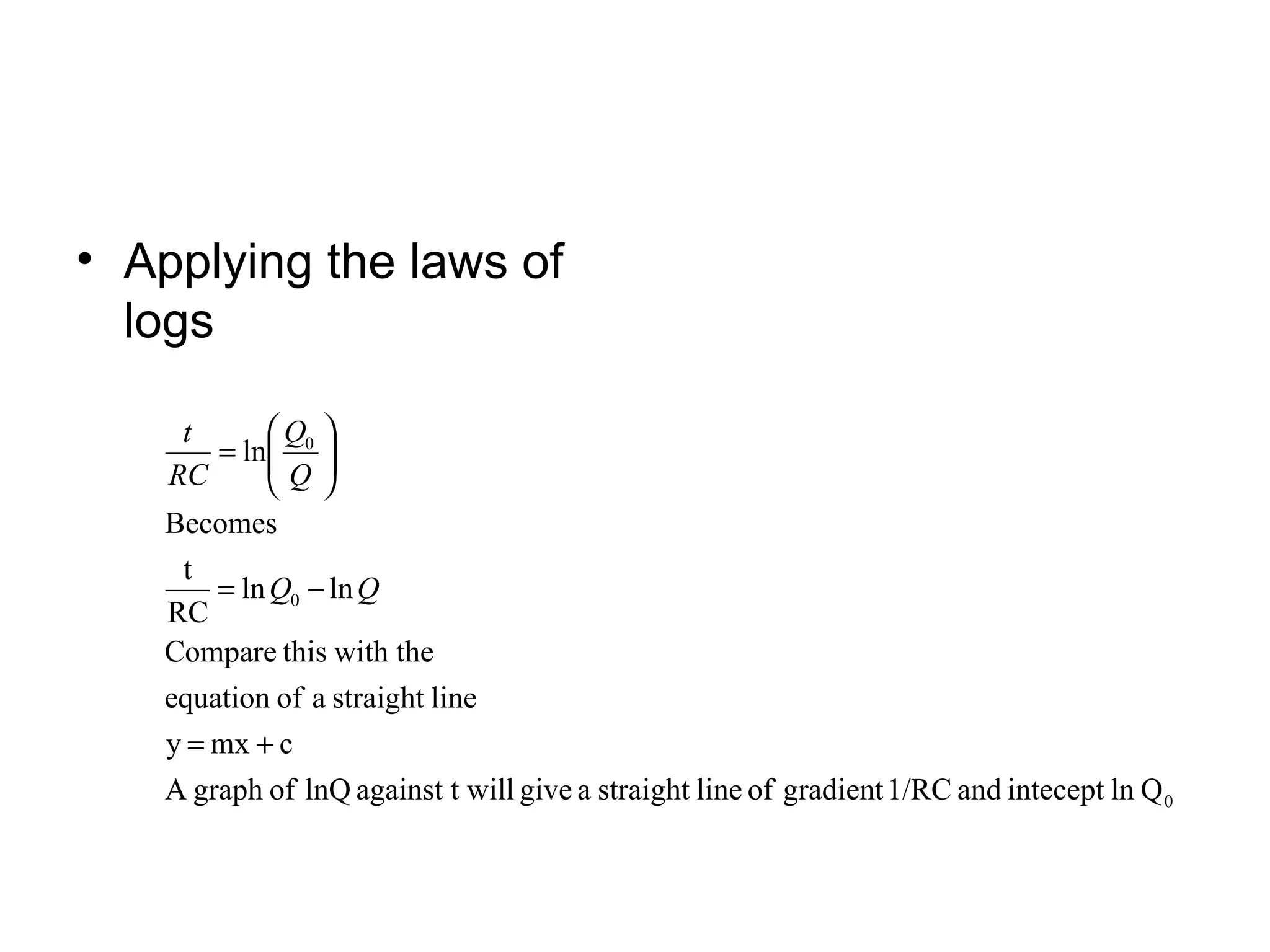 Applying the laws of logs 