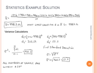 STATISTICS EXAMPLE SOLUTION
29
lesson2et438a.pptx
Variance Calculations
 