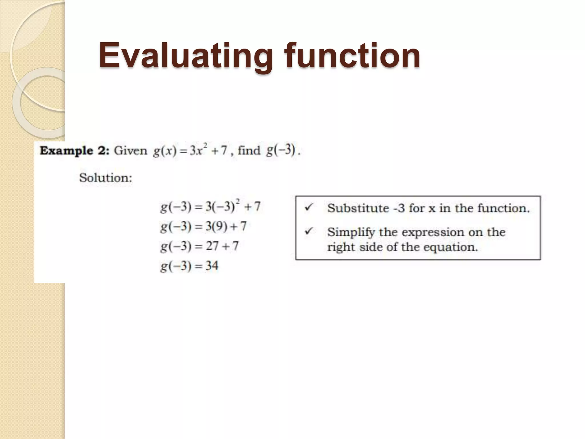 Evaluating function
