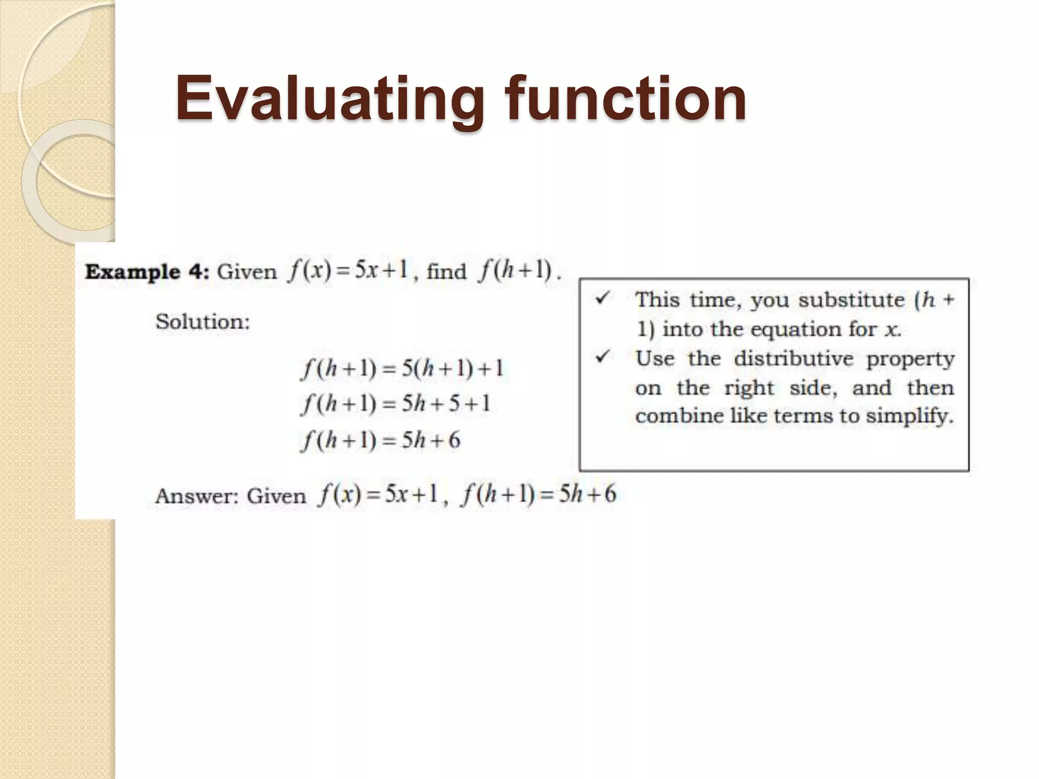 Evaluating function