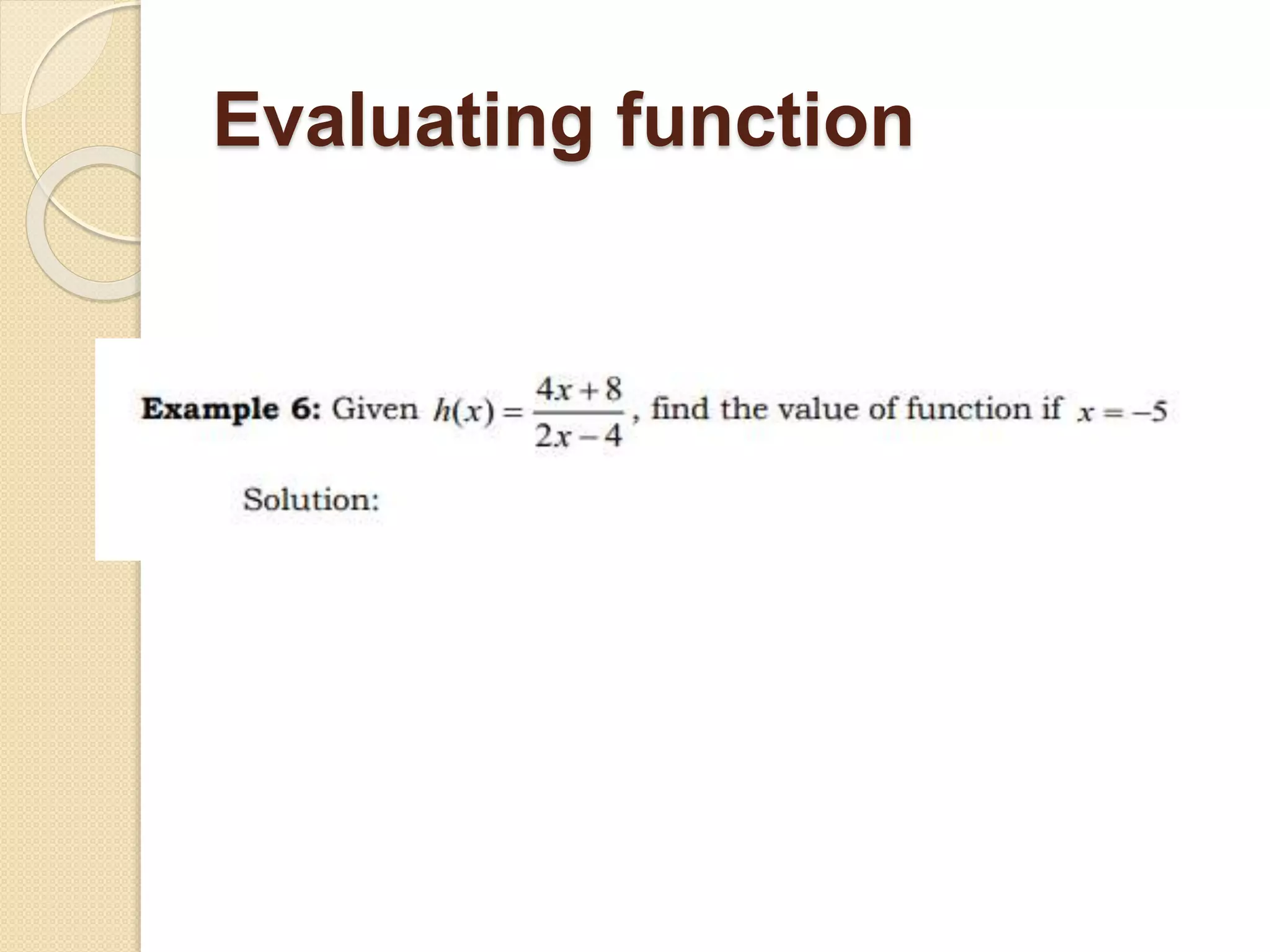 Evaluating function