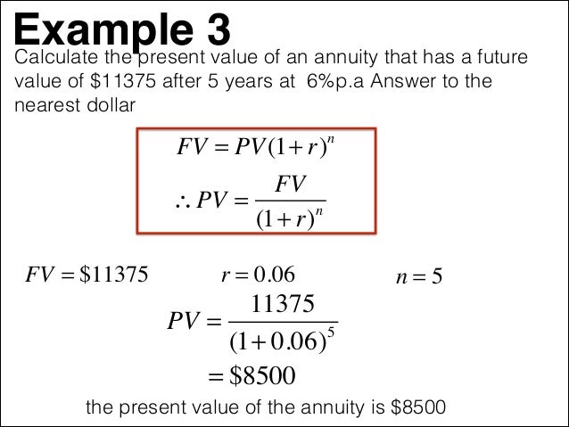present value of an annuity formula