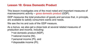 LESSON 2; GROSS DOMESTIC PRODUCT REAL GDP | PPTX