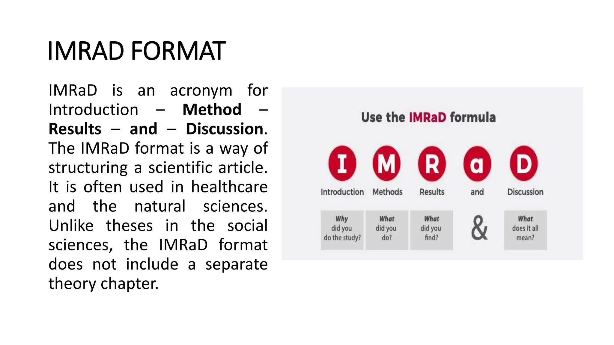 Lesson 2 For Business Reserach IMRAD FORMAT.pptx | Science