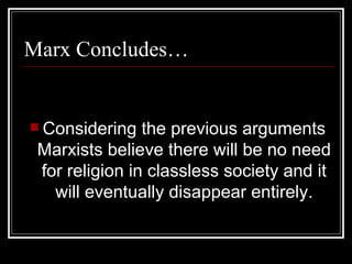 A2 Sociology: Marxist Theories of Religion