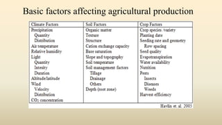 Basic factors affecting agricultural production
 