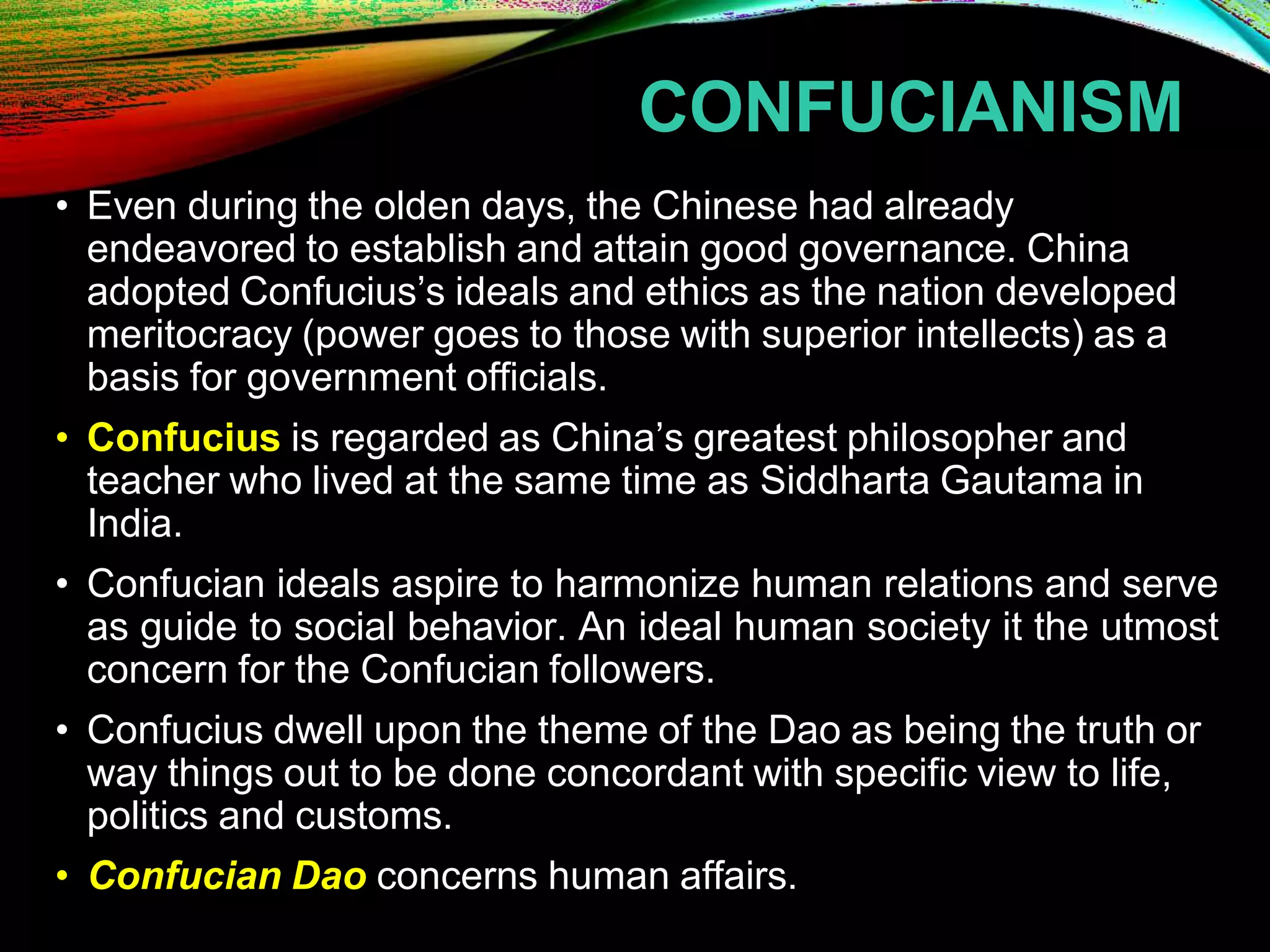 Confucianism Stresses All Of The Following Ideals Except