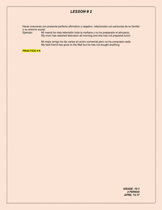 Lesson 2 present perfect | PDF