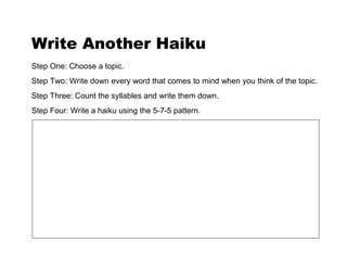 Writing Haiku | PDF