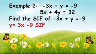 Sif Example solving system of linear equation in two variables using substitution ...