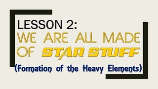 (Formation of the Heavy Elements)
 
