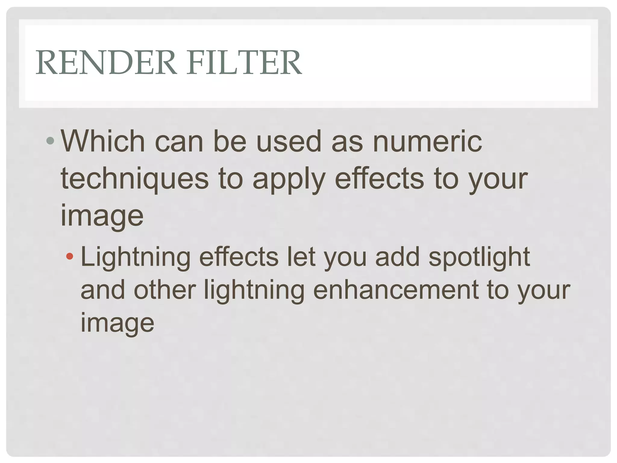 Working with Filters | PPTX