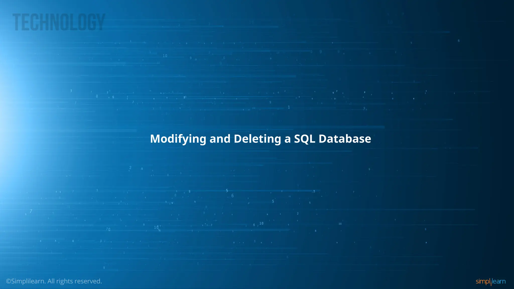 Modifying and Deleting a SQL Database
 
