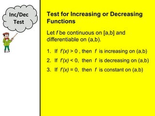 Lesson 3.3 First Derivative Information | PPTX