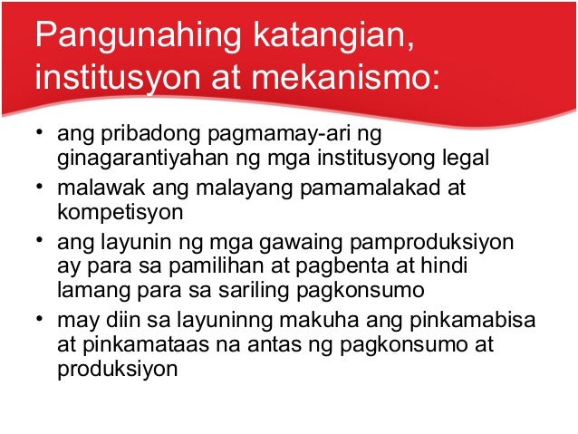 Ang Apat Na Sistemang Pang-ekonomiya