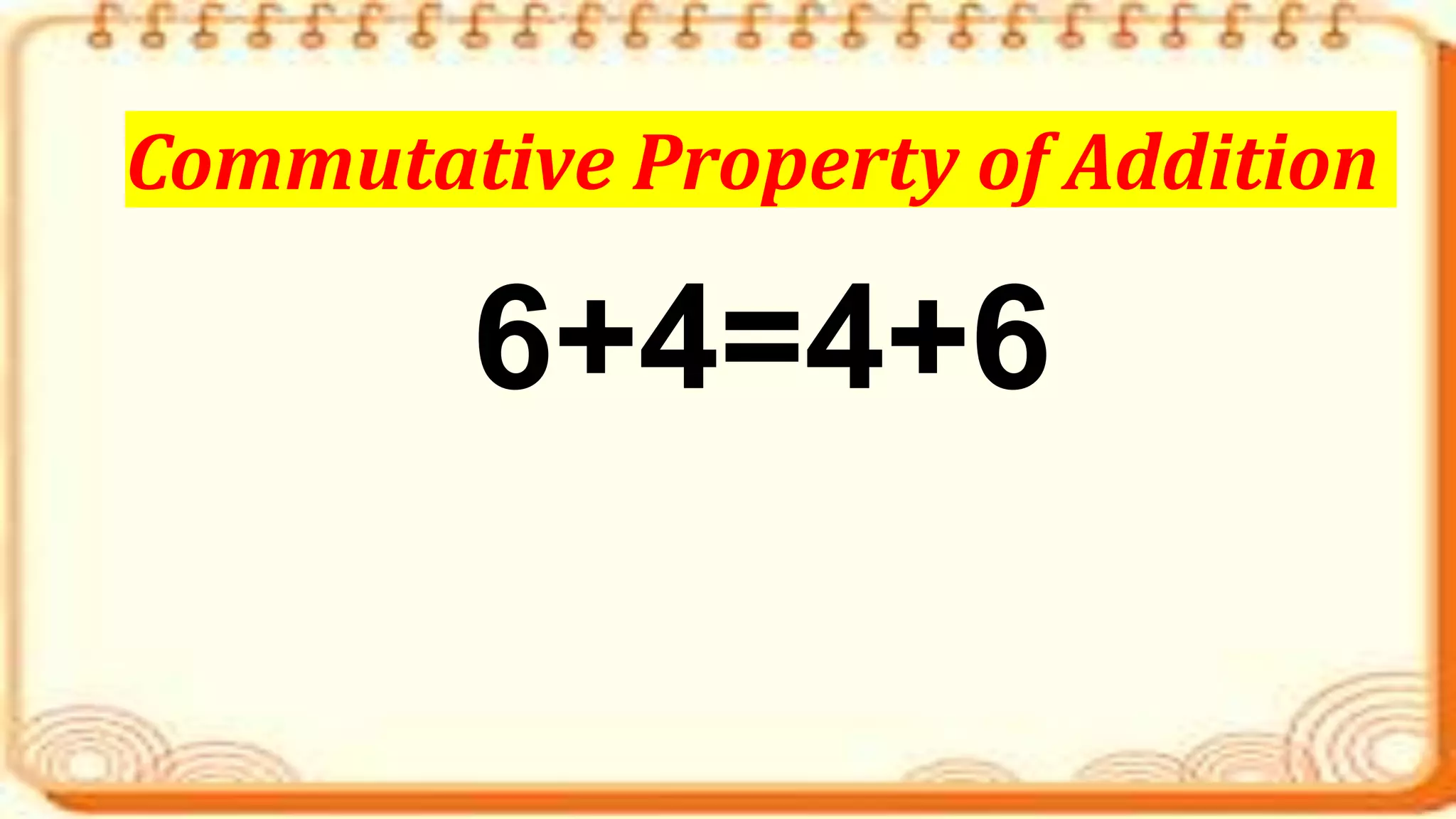 6+4=4+6
Commutative Property of Addition
 
