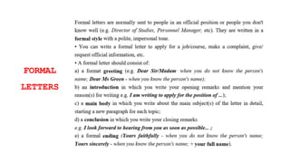 FORMAL
LETTERS
 