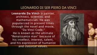 Renaissance Intellect Famous Artworks of Renaissance Periof Lesson 3 | PPTX