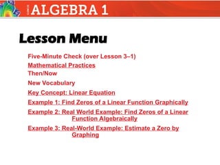 Real Zero Example Graph Understanding Linear Equations: Graphing, Zeros, and Real-World ...
