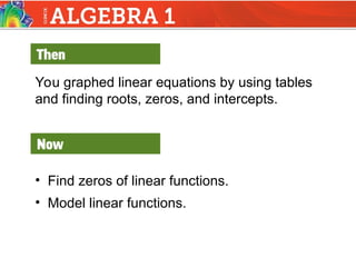 Understanding Linear Equations: Graphing, Zeros, and Real-World ...