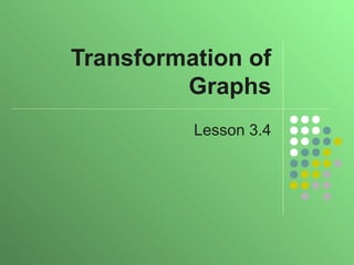 Transformation of Graphs Lesson 3.4 
