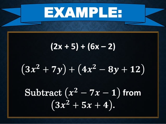 Add And Subtract Expressions